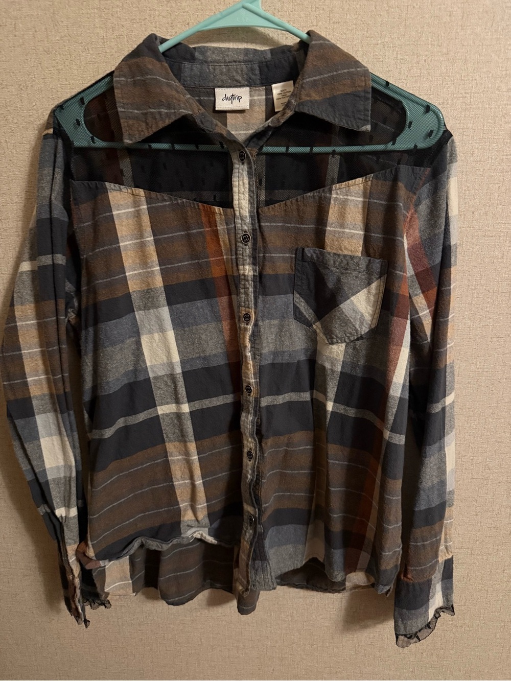 Daytrip Plaid Button-Front Shirt with Contrast Yoke